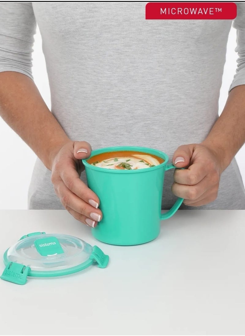 sistema Sistema Microwave Soup Mug  656 Ml - Multi Colour(Misty Purple-Ocean Blue-Minty Teal)  - Image 4