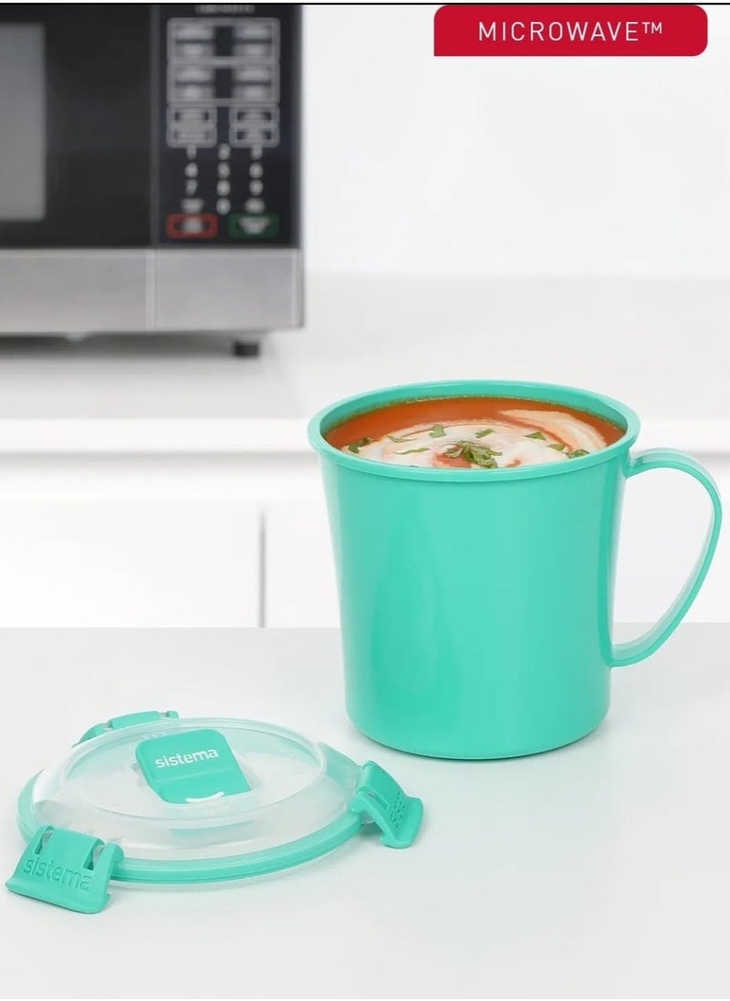 sistema Sistema Microwave Soup Mug  656 Ml - Multi Colour(Misty Purple-Ocean Blue-Minty Teal)  - Image 5