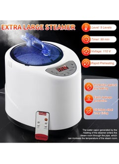 GRKC Portable Steam Sauna Box Kit for Home, Sauna Tent with 2.6L Steamer, Remote Control, Folding Chair, 9 Levels Adjustable, 80 x 80 x 180cm  - Image 4