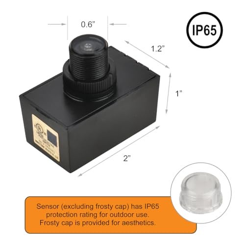 J.LUMI ج.لومي YCA1030 وحدة تحكم ضوء العين المثبتة مع مستشعر ضوء فوتوسيل، مستشعر فوتوسيل، مستشعر خارجي من الغسق إلى الفجر، فوتوسيل للأضواء الخارجية، مدرج في UL - Image 2