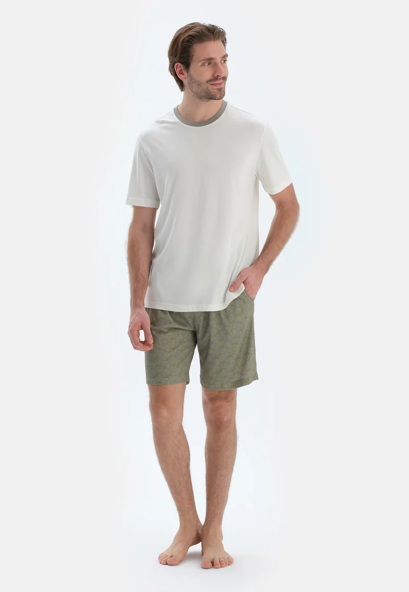 dagi Regular/Classic Fit T-shirt & Shorts Pajama Sets Crew Neck Cotton Blend Sleepwear