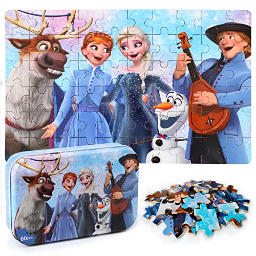 MZZOTOY Puzzles for Kids Ages 48 60 Pieces Puzzles for Kids Ages 35 in a Metal Box Girls and Boys Learning Educational Jigsaw Puzzle Toys Gifts - Image 1