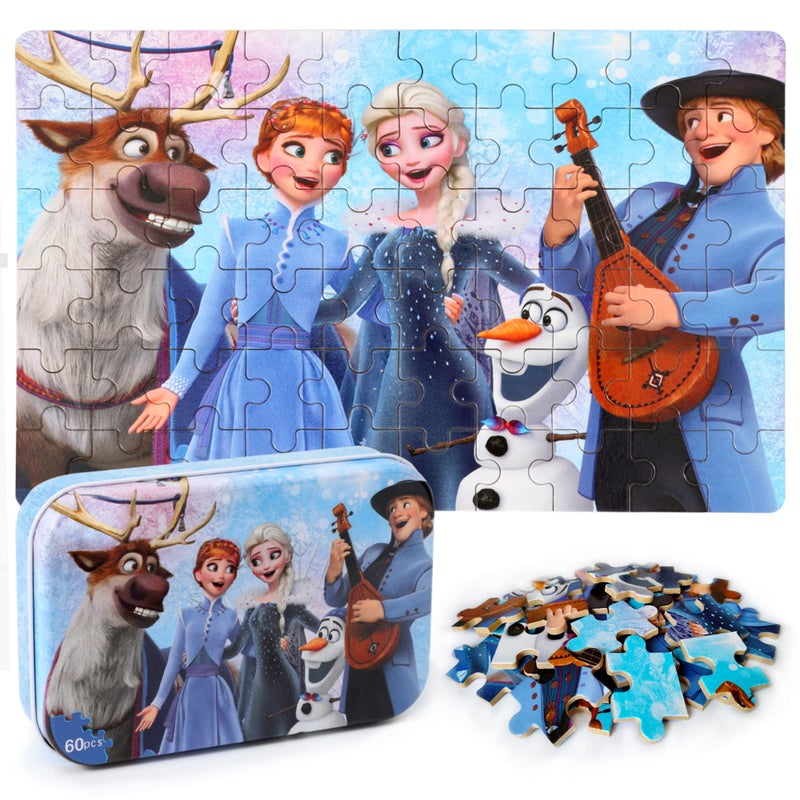 MZZOTOY Puzzles for Kids Ages 48 60 Pieces Puzzles for Kids Ages 35 in a Metal Box Girls and Boys Learning Educational Jigsaw Puzzle Toys Gifts - Image 2