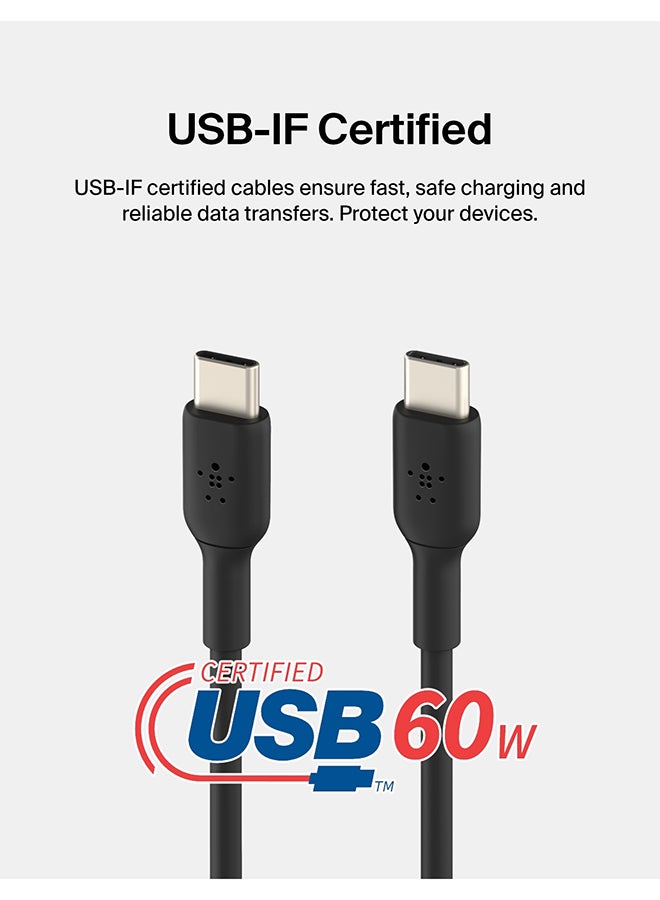 belkin BoostCharge USB-C To USB-C Fast Charger Cable For iPhone 17, Samsung Galaxy S26, S25, Google Pixel, iPad, MacBook, Nintendo Switch And More - 2M Black Black - Image 4