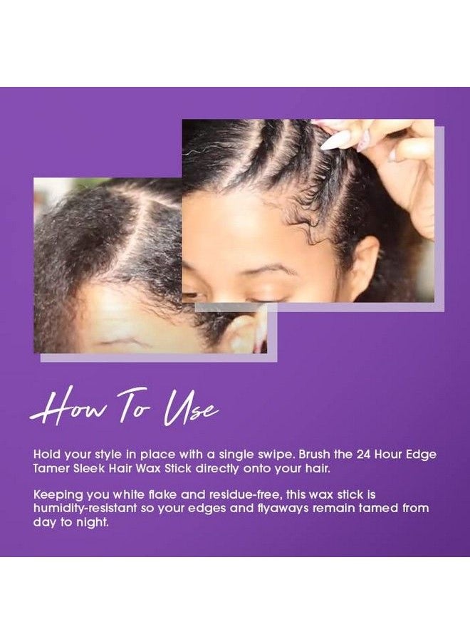 EBIN NEW YORK 24 Hour Edge Tamer Hair Sleek Stick Extreme Firm Hold 2.7 Oz Original Sleek & Go بدون تقشر أو بقايا بيضاء  - Image 4
