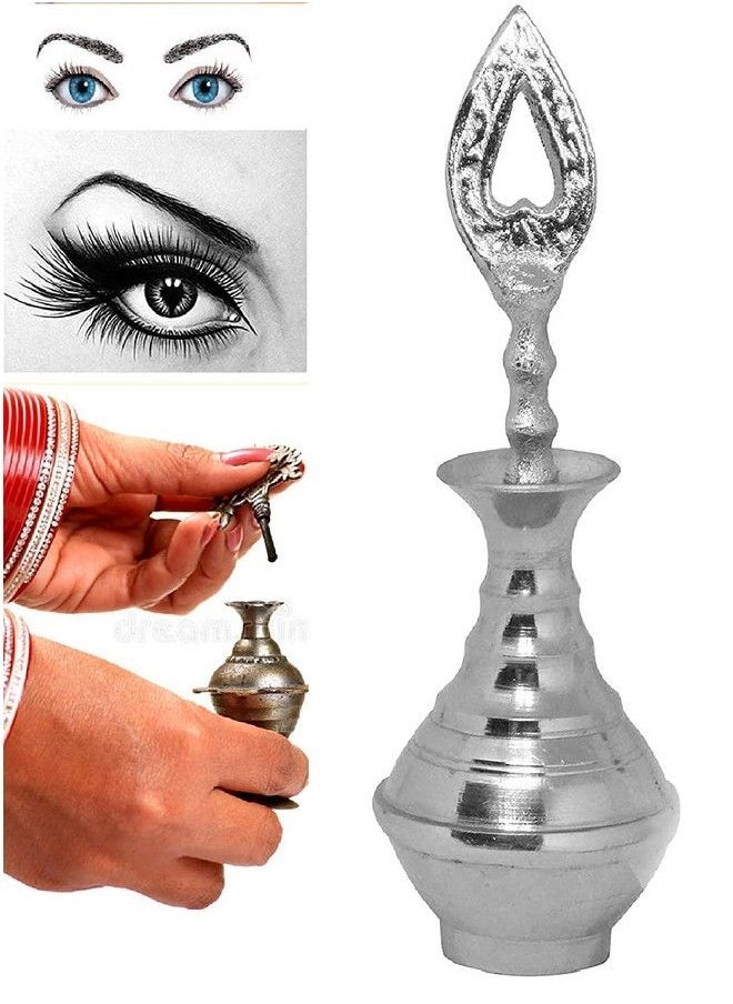 Prime Surme Dani For Girls And Kids Surma Holder For Home And Travel Use Surma Dani Silver Pack Of 1  - Image 4