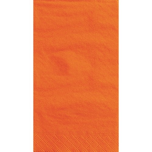 Unique Pumpkin Orange Solid Guest Towels - Pack Of 20 - Absorbent Paper Hand Napkins For Bathroom, Kitchen & Events - Image 1