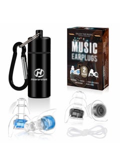 Hearprotek 2 Pairs High Fidelity Concert Ear Plugs, Silicone Reusable Noise Reduction Musicians Earplugs, Hearing Protection for Loud Music, Concerts - 23dB And 26dB  - Image 1