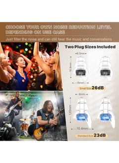Hearprotek 2 Pairs High Fidelity Concert Ear Plugs, Silicone Reusable Noise Reduction Musicians Earplugs, Hearing Protection for Loud Music, Concerts - 23dB And 26dB  - Image 3