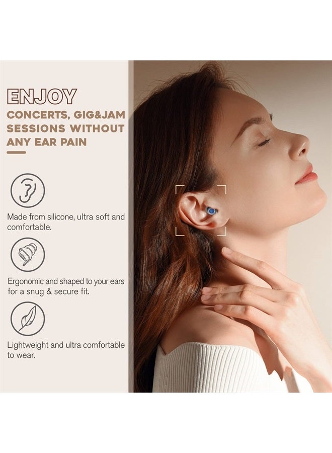 Hearprotek 2 Pairs High Fidelity Concert Ear Plugs, Silicone Reusable Noise Reduction Musicians Earplugs, Hearing Protection for Loud Music, Concerts - 23dB And 26dB  - Image 4