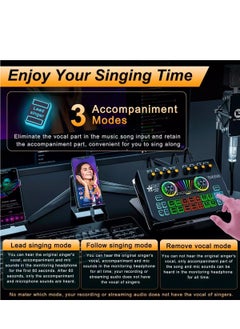 Generic X3 Streaming Mixer with Audio Interface BT SoundBoard Voice Changer Sound Card, Studio Beginner Podcast Mixer Equipment for PC Phone Live Streaming Podcasting Recording  - Image 5
