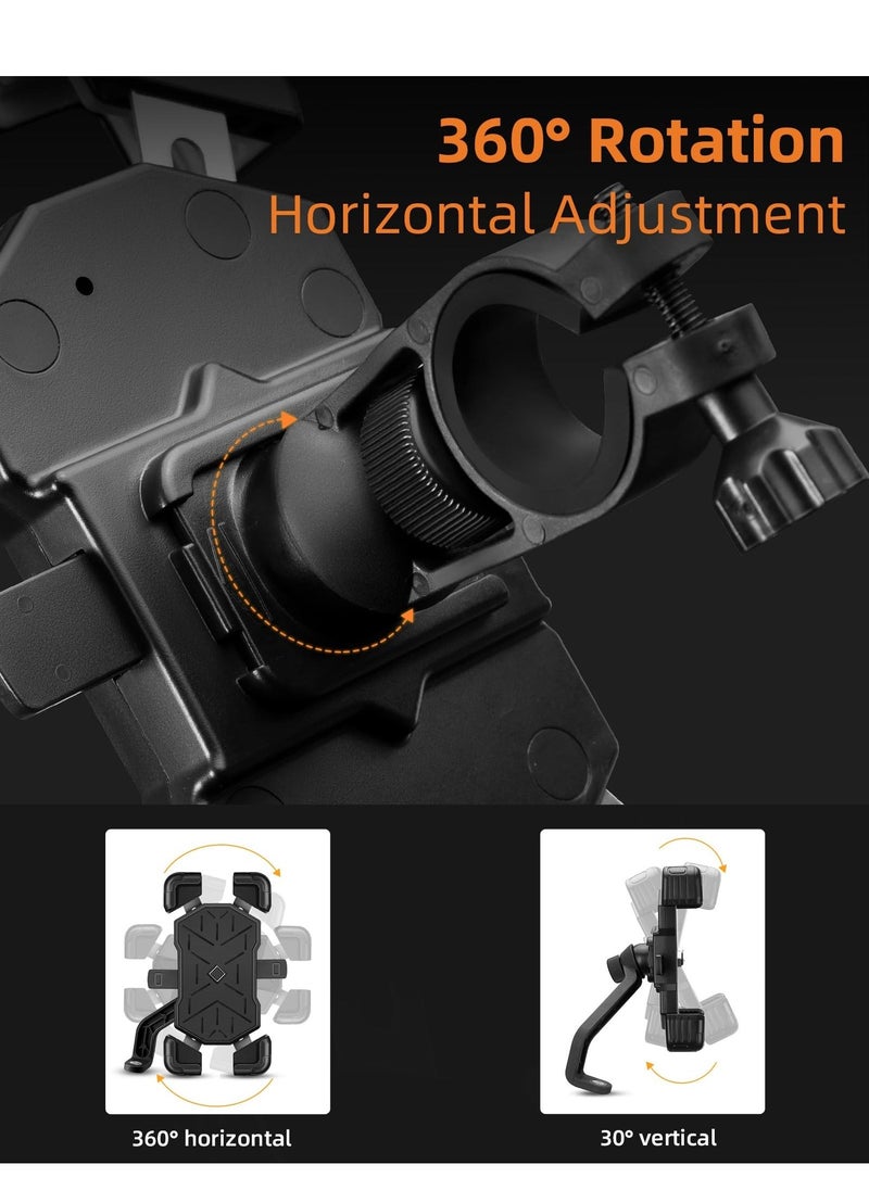 Motorcycle Bike Phone Holder Mount, for 4.5''-7.1'' Phones, 2023 Quick Release Motorcycle Bike Phone Mount Handlebar Clamp, 360° Rotatable Motorcycle Bike Phone Holder - Image 3