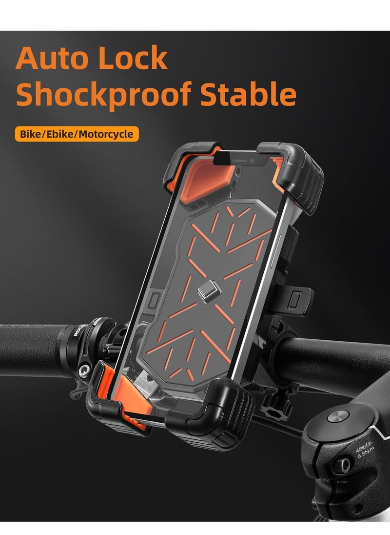 Motorcycle Bike Phone Holder Mount, for 4.5''-7.1'' Phones, 2023 Quick Release Motorcycle Bike Phone Mount Handlebar Clamp, 360° Rotatable Motorcycle Bike Phone Holder - Image 4