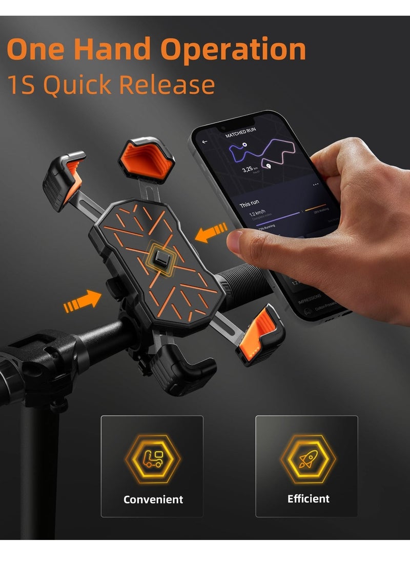 Motorcycle Bike Phone Holder Mount, for 4.5''-7.1'' Phones, 2023 Quick Release Motorcycle Bike Phone Mount Handlebar Clamp, 360° Rotatable Motorcycle Bike Phone Holder - Image 5