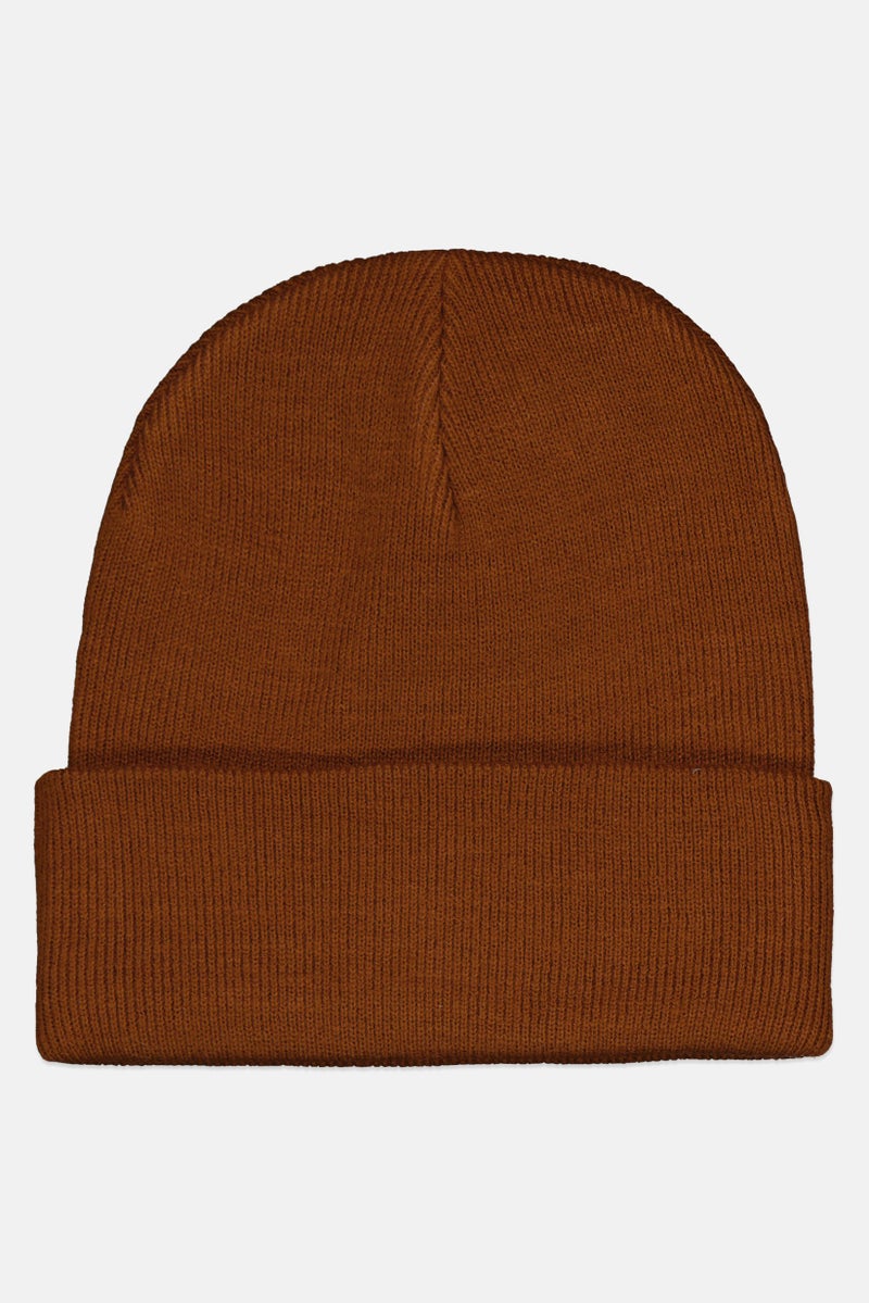 Hurley Men Brand Logo Beanie Hat, Brown  - Image 2