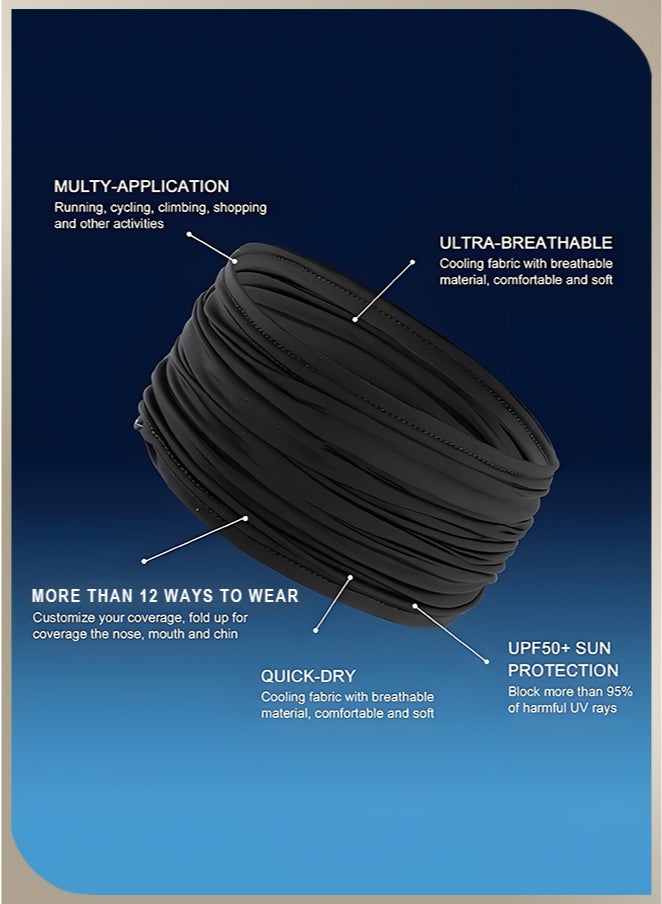 Wish Plus 4-Piece Sun Protection Face Mask Set-Scarf/Mask 12 In 1 Breathable Face Mask For Men &Women, Suitable For Summer Cycling, Running And Walking - Image 2