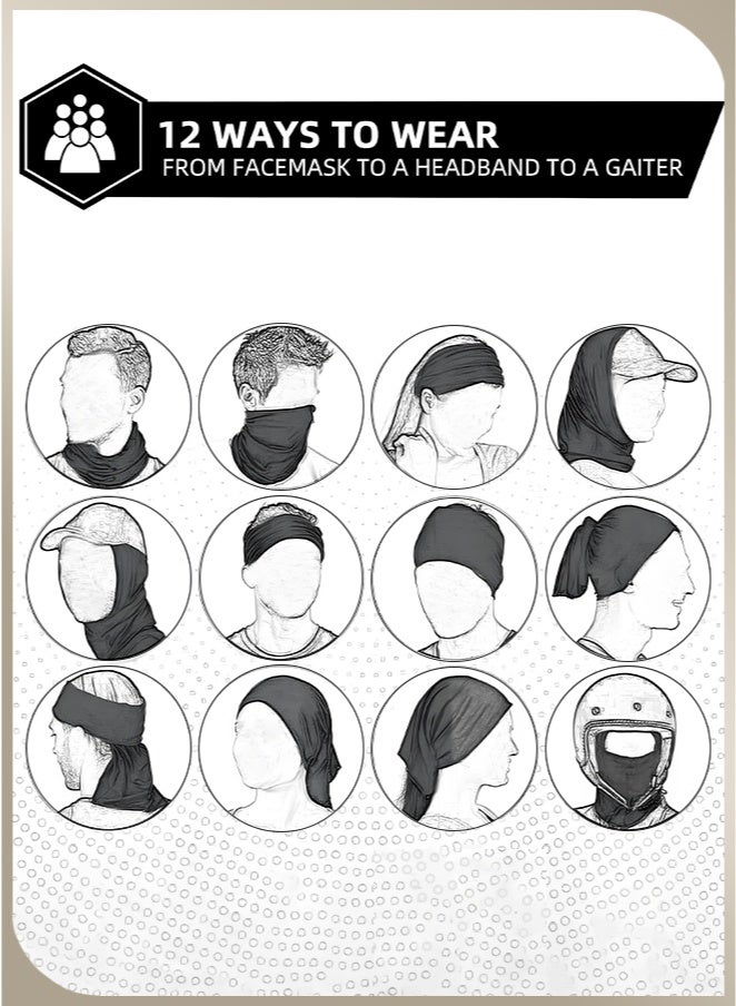 Wish Plus 4-Piece Sun Protection Face Mask Set-Scarf/Mask 12 In 1 Breathable Face Mask For Men &Women, Suitable For Summer Cycling, Running And Walking - Image 3