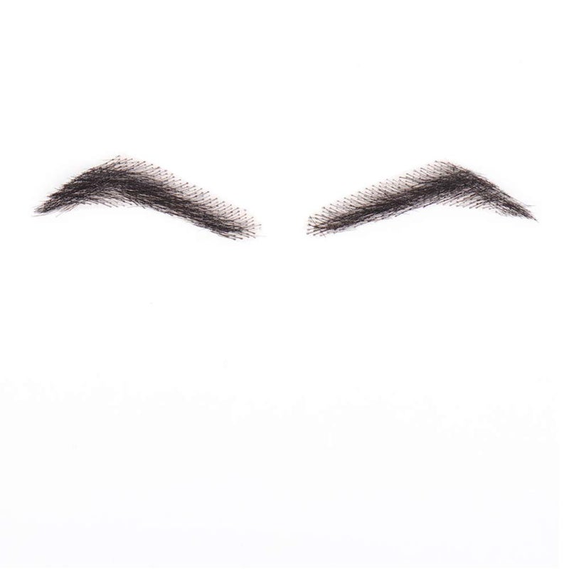 100 Human Hair False Brows for Men and Women ReUsable Lace Base Fake Eyebrows Black Color MMA2