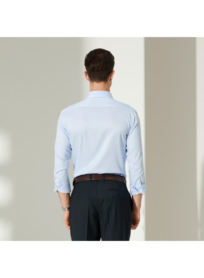 Youngor New Long Sleeve Shirt Light Blue Stripes Regular Fit 41 - Image 1