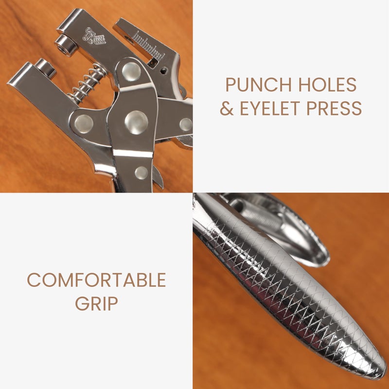 Kurtzy KURTZY 3/16 Inch Grommet Metal Tool - Eyelet Hole Punch Pliers Kit with 100 Eyelets - 7.2mm Gold Metal Grommets - Plier Puncher Set for Fabric, Leather, Belts, Canvas, Shoes, Bags and Craft Supplies - Image 3