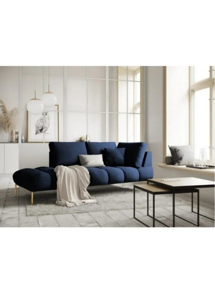 Betak Two seat sofa  suede wood and velvet - Dark blue - Image 1