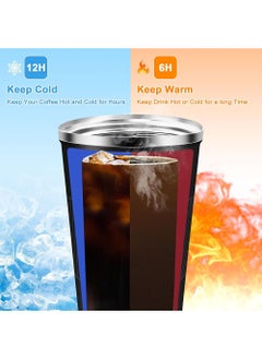 Bincoo Insulated Coffee Travel Mug 500ml Travel Coffee Mug with Leak-Proof Lid, Stainless Steel Vacuum Thermal Thermos to GO Leakproof, Tumbler Reusable Coffee Cup for Hot & Iced Drinks  - Image 3