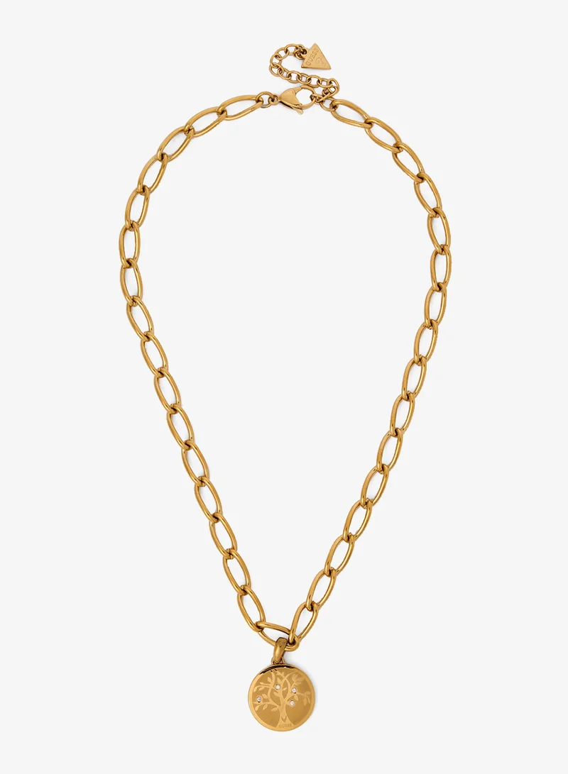 GUESS Tree of Life Coin Necklace