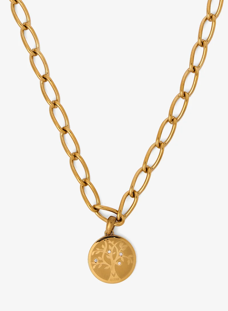 GUESS Tree of Life Coin Necklace