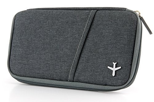 Troika Safe Flight TRV20/GY case for Travel documents, with Anti-scan Film for RFID Chips, Zip, 12 Inner compartments, Pen Loop, Made of Polyester, Grey/Orange, Original - Image 5