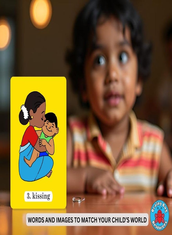 Brainy Bug Resources 60 Early Years Words, Audio-Enabled Flashcards | Action Words Levels 1 and 2 | Audio in Hindi, English, Punjabi, Tamil, Kannada, Telugu | Learn English | Special Needs Kids - Image 5