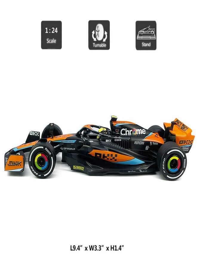 VIIGER 1:24 Scale F1 McLaren MCL60 Model Toy Car Metal Diecast Toy Vehicle, Formula 1 Team 2023 Australian Grand Prix, Lando Norris 4, Toys for Boys Kids Gifts, Men Collection, Home Office Décor, Black - Image 2