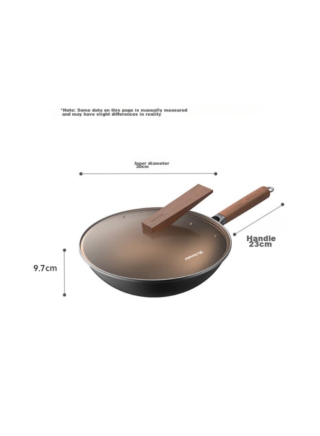 Joyoung Wok Iron Pan Healthy Non-coated Stir-fry Cast Iron Pan Rust-resistant No Seasoning Required 30cm For Open Flame Use - Image 1