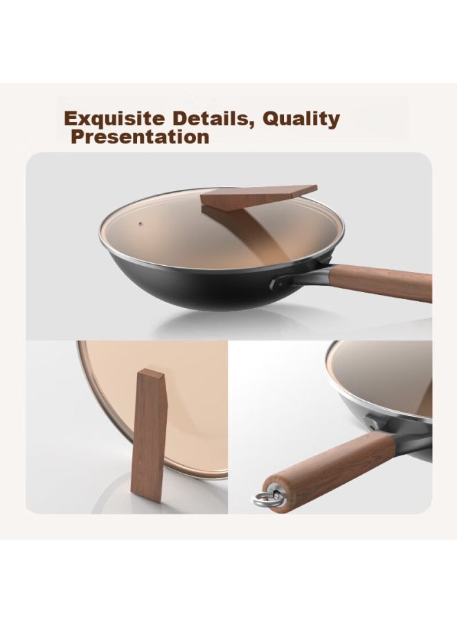 Joyoung Wok Iron Pan Healthy Non-coated Stir-fry Cast Iron Pan Rust-resistant No Seasoning Required 30cm For Open Flame Use - Image 4