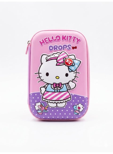 A unique cartoon-themed school pencil case with a prominent, three-dimensional cartoon design, featuring internal pockets and organizers, a side zipper, and shockproof storage for school supplies. Pink.