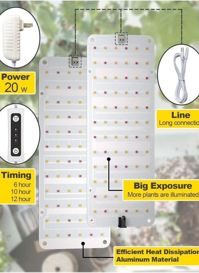 APLANT Grow Light, 20W Ultra-Thin LED Grow Lights for Indoor Plants Full Spectrum, 6/10/12H Timer Plant Light, 132 LEDs Under Cabinet Plant Growing Lamp Strip for Seedlings, Veg, Flowers (2pcs)  - Image 5