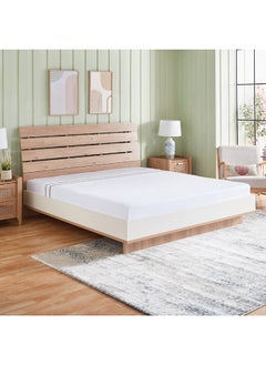 Home Box Grande Affordables White Haven Voul King/Super King Striped Cotton Flat Sheet - 270x260 cm  - Image 1