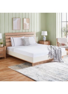 Home Box Grande Affordables White Haven Voul King/Super King Striped Cotton Flat Sheet - 270x260 cm  - Image 5