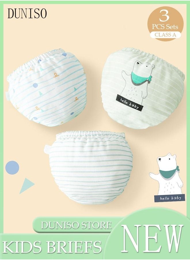 DUNISO - 3 Pack Children's  Briefs Set Kid's Cotton Underwear Short Briefs Breathable and Soft Underpants with High Elastic Waistband Soft Little Boy Pants - Image 1