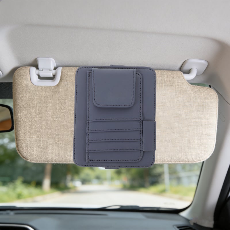 🚗 حقيبة تنظيم لواقي شمس السيارة زرقاء مع عدة جيوب للنظارات وأغراض صغيرة - Image 2