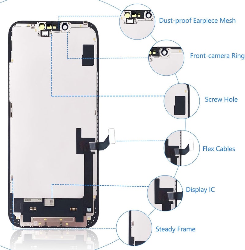 Diykitpl for iPhone 14 Plus Screen Replacement 6.7 Inch, 3D Touch LCD Display for A2886, A2632, A2885, A2888, A2887, with Repair Tools Kit+Waterproof Frame Sticker+Tempered Glass - Image 3