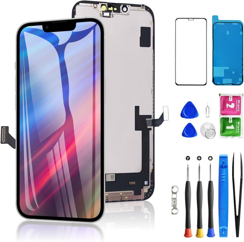 Diykitpl for iPhone 14 Plus Screen Replacement 6.7 Inch, 3D Touch LCD Display for A2886, A2632, A2885, A2888, A2887, with Repair Tools Kit+Waterproof Frame Sticker+Tempered Glass - Image 1