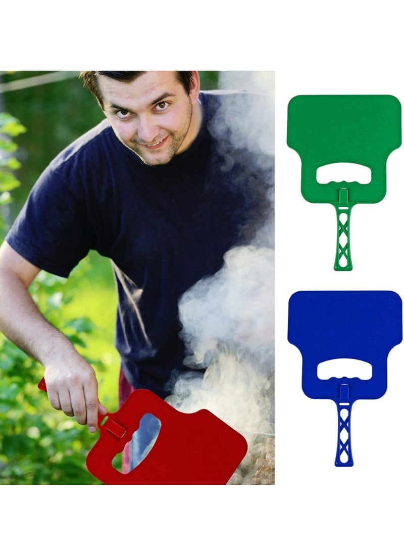 PAMEER 2-Set Handheld Manual Grill Fan Combustion-supporting Hand Crank Blower Flames Lighter Tool for Outdoor BBQ Grill Camping, BBQ Hand Fan Heat Resistant Plastic Barbecue Hand Fan BBQ Flame Blower  - Image 1