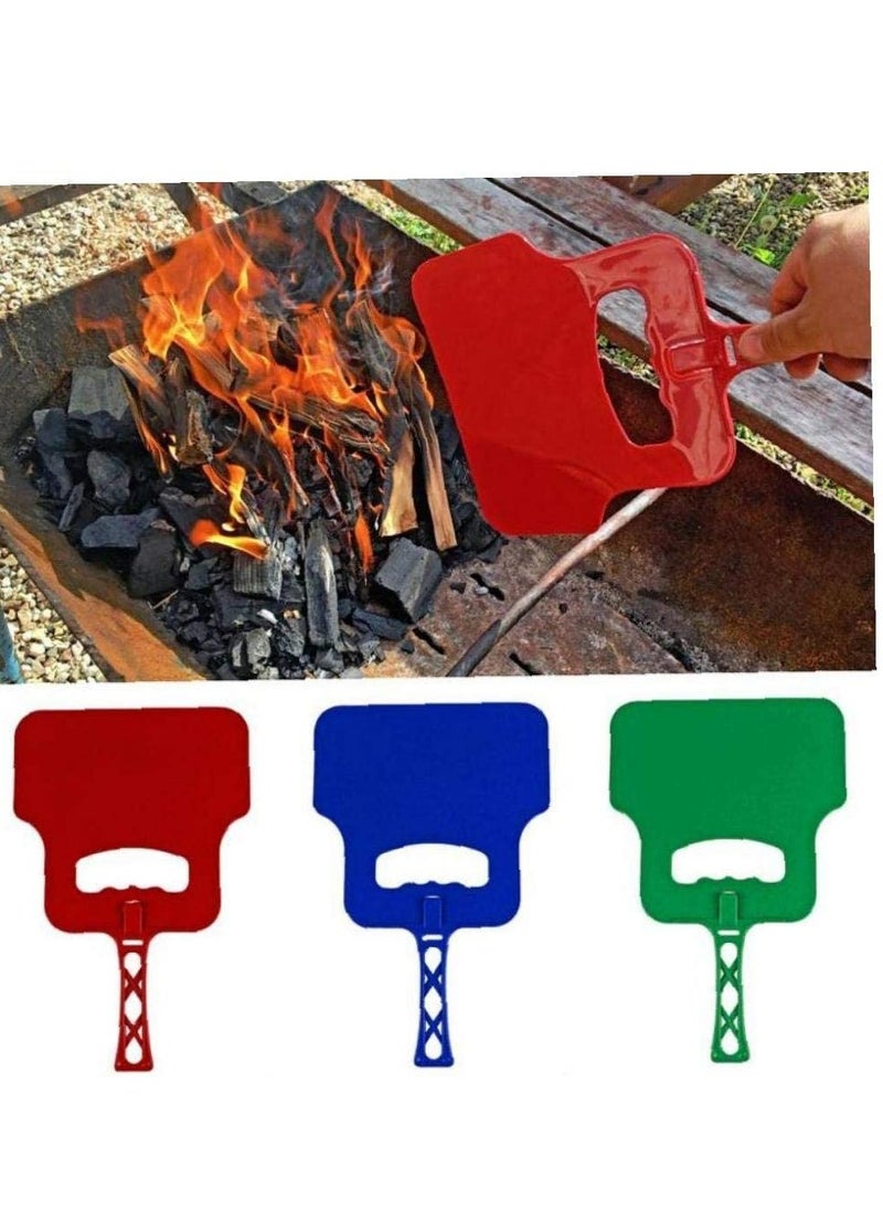 PAMEER 2-Set Handheld Manual Grill Fan Combustion-supporting Hand Crank Blower Flames Lighter Tool for Outdoor BBQ Grill Camping, BBQ Hand Fan Heat Resistant Plastic Barbecue Hand Fan BBQ Flame Blower  - Image 3