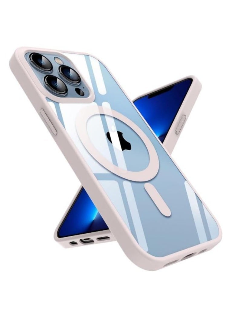 Case Magnetic Crystal Clear for iPhone 12/12 Pro (6.1 Inch) Case Magsafe (Not Yellowin Strong Magnets) Slim Phone Case Thin Cover - Black