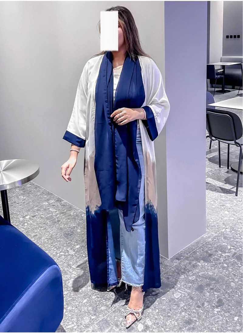 أم سكوير فاشن MSquare Fashion Multicolor Open Abaya with plan headscarf