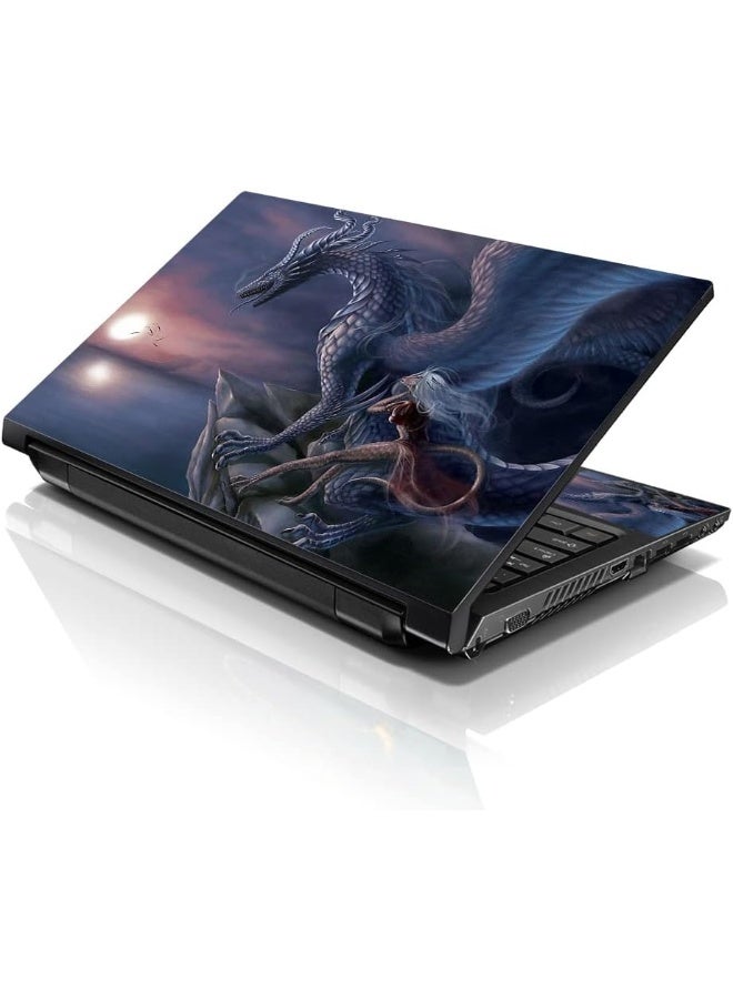 LSS Laptop 17-17.3" Skin Cover with Colorful Night Dragon Pattern - Image 1