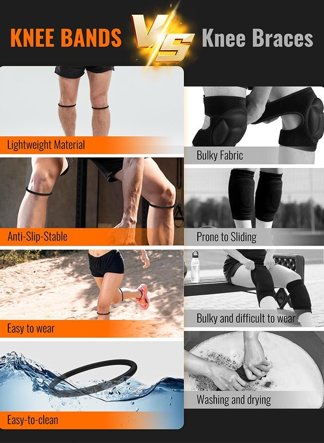 LJRN 2PCS Black Patella Band for Knee Pain Relief, Patellar Tendon Support Strap for Tennis, Running, Jumpers, Soccer, Basketball and Hiking, Breathable & Lightweight Patella Stabilizer Knee Strap Brace Support for Women and Men, Comes with Storage Bag - Image 4