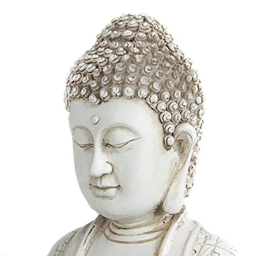 Leekung Buddha statue for home decor accents,laughing buddah statue for meditation zen garden spiritual room feng shui desk table yoga decor,small buda budda home decorations gifts antique ivory white - Image 4
