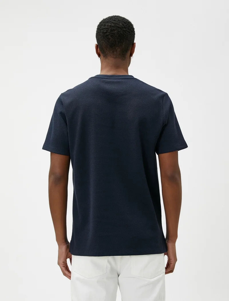 KOTON College T-Shirt Embroidered Crew Neck Short Sleeve