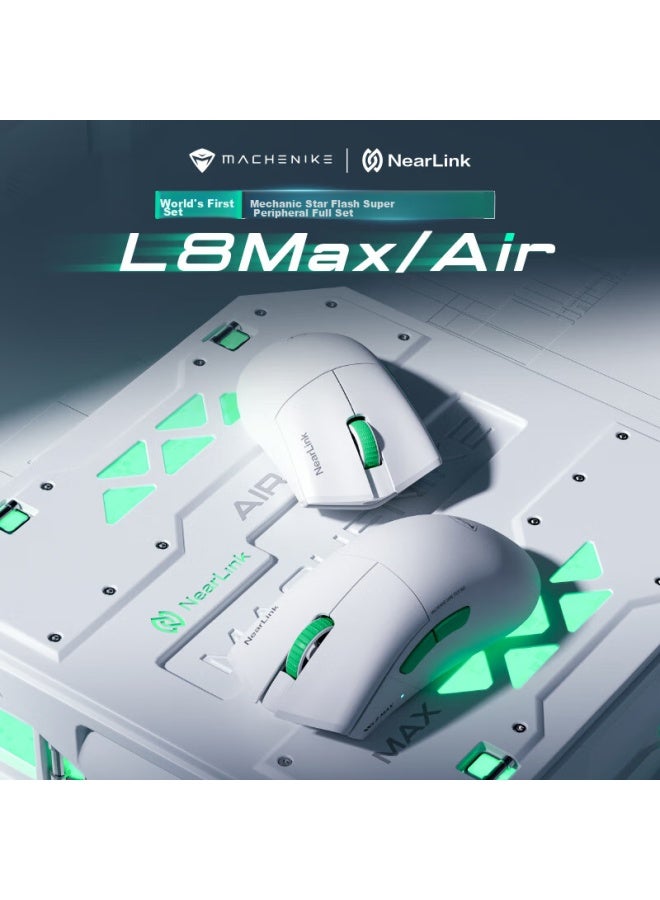 MACHENIKE Machenike L8max Large Hand Wired/bluetooth/usb Dual-mode Gaming Mouse, Lightweight 66g, Starlight Edition, Paw3395, Includes Charging Dock  - Image 1